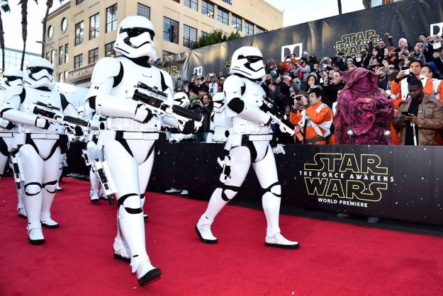 HOLLYWOOD, CA - DECEMBER 14: Stormtroopers attend the World Premiere of ?Star Wars: The Force Awakens? at the Dolby, El Capitan, and TCL Theatres on December 14, 2015 in Hollywood, California. (Photo by Alberto E. Rodriguez/Getty Images for Disney)